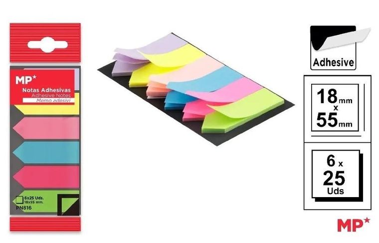 MP Main Paper, karteczki samoprzylepne, 18-55 mm, 6-25 szt.