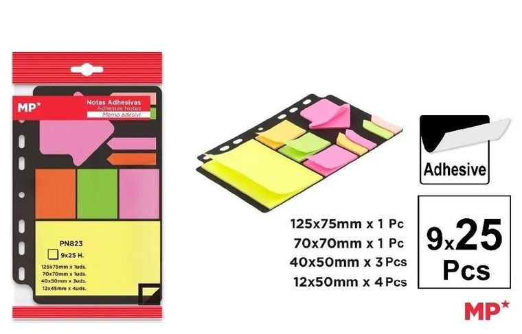 MP Main Paper, karteczki samoprzylepne do segregatora, 9-25 szt.