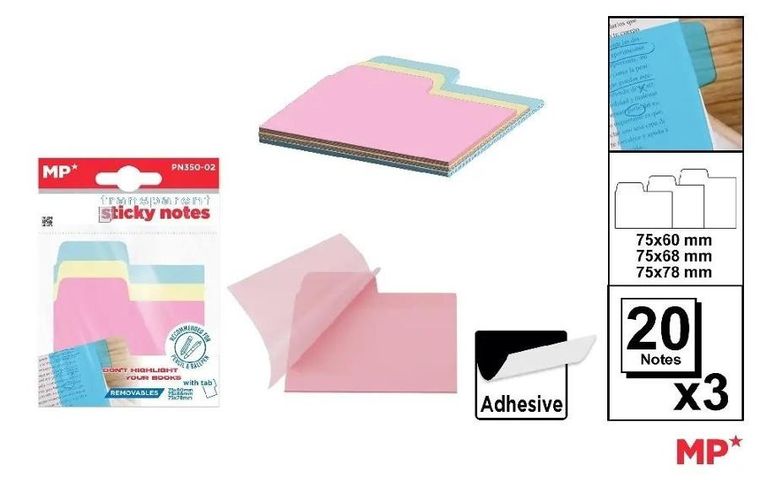 MP Main Paper, karteczki samoprzylepne, indeksujące, 3-20 szt.