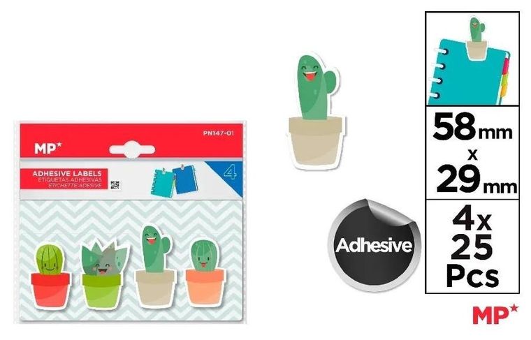 MP Main Paper, karteczki samoprzylepne, kaktusy, 4-25 szt.