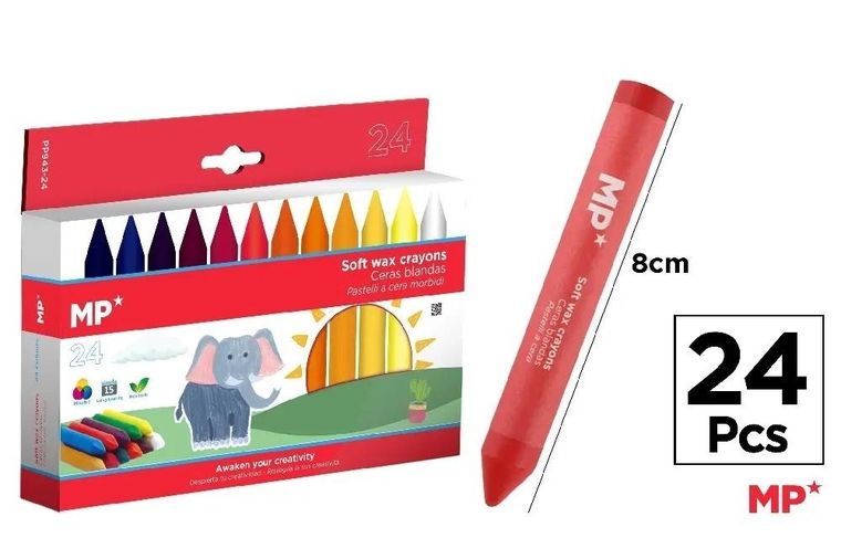 MP Main Paper, kredki woskowe, miękkie, 24 kolory