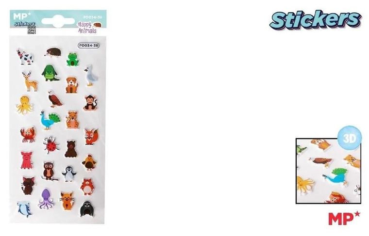 MP Main Paper, naklejki 3D, wesołe zwierzaki