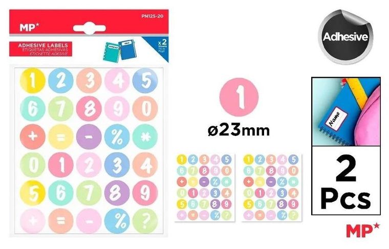 MP Main Paper, naklejki, cyferki i znaki matematyczne