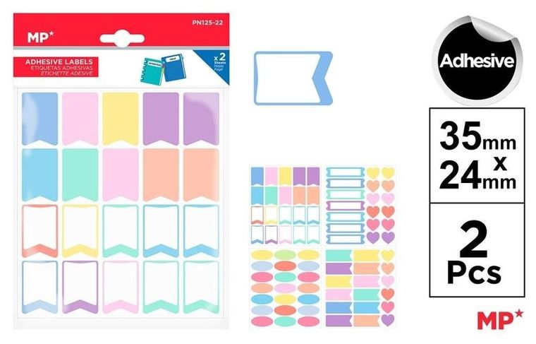 Mp Main Paper, naklejki imienne, 2 arkusze