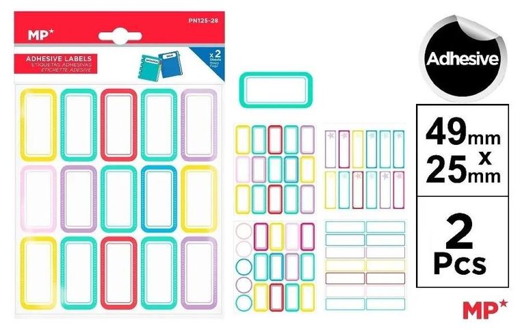 MP Main Paper, naklejki, imienne, 49-25 mm