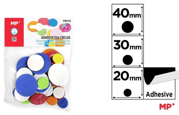 Mp Main Paper, naklejki z pianki EVA, okrągłe