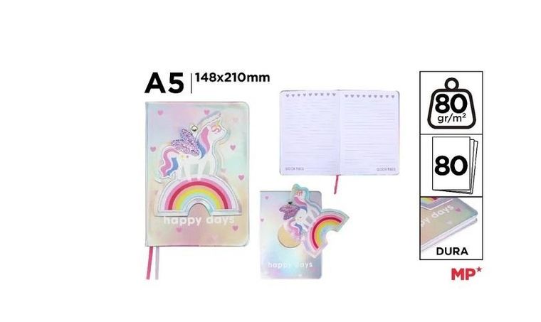 Mp Main Paper, notes A5, 80 kartek, Jednorożec, 1 szt.