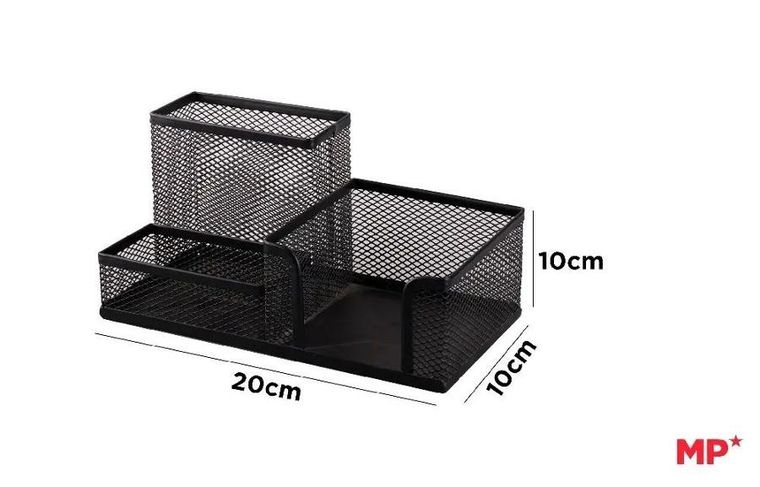 MP Main Paper, organizer na biurko, siatkowy metalowy, czarny