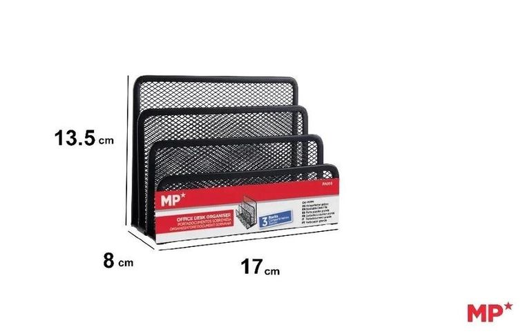 MP Main Paper, organizer na biurko, siatkowy metalowy, czarny