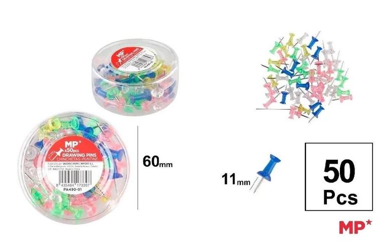 MP Main Paper, pinezki z okrągłą główką, 10 mm, 50 szt.