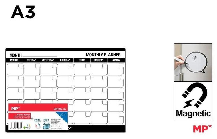 MP Main Paper, planer miesięczny, magnetyczny, A3