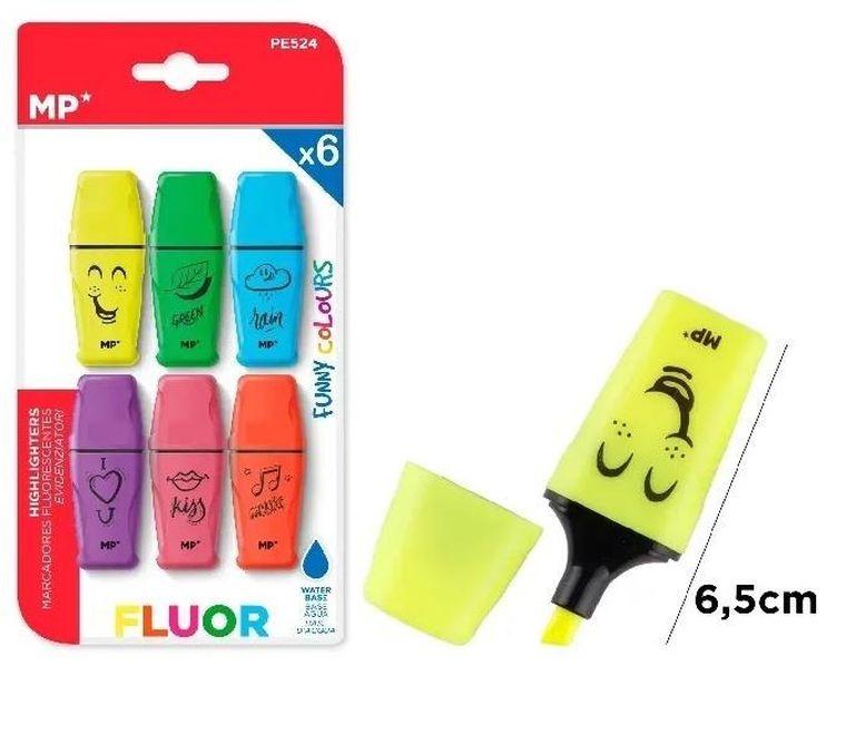 MP Main Paper, zakreślacz fluorescencyjny, mini, 6 szt.