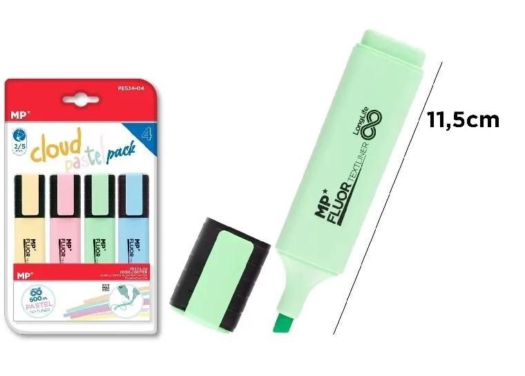 MP Main Paper, zakreślacz, pastelowy, 4 szt.