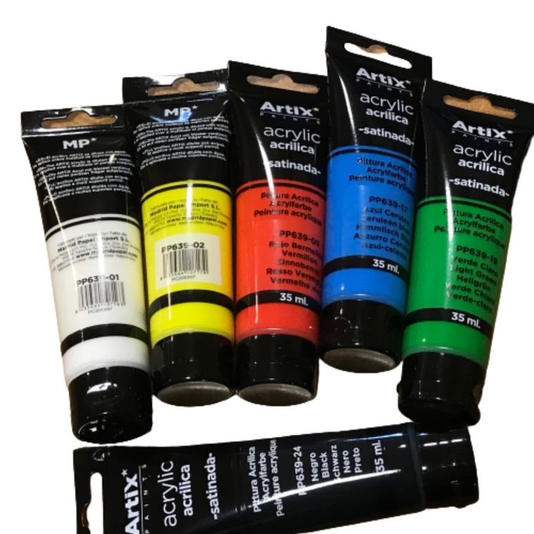 MP Main Paper, zestaw farb akrylowych, 6 kolorów, 6-35 ml