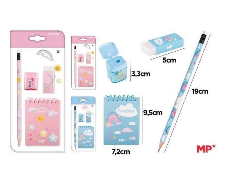 MP Main Paper, zestaw przyborów szkolnych, tęcza, 1 szt.