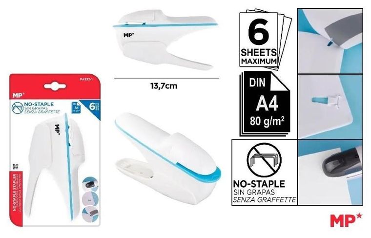 MP Main Paper, zszywacz bezszywkowy, 6 arkuszy