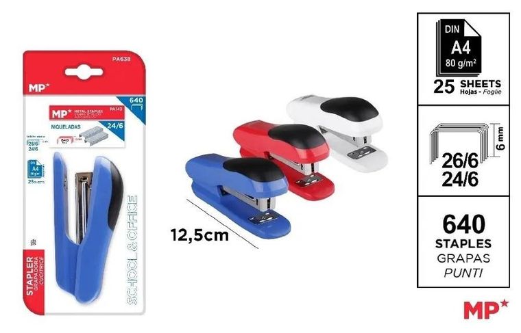 MP Main Paper, zszywacz biurowy ze zszywkami, 24/6, 1 szt.