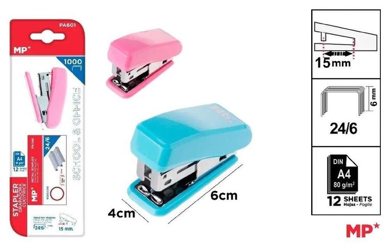 MP Main Paper, zszywacz ze zszywkami, mini, 24/6, 1 szt.