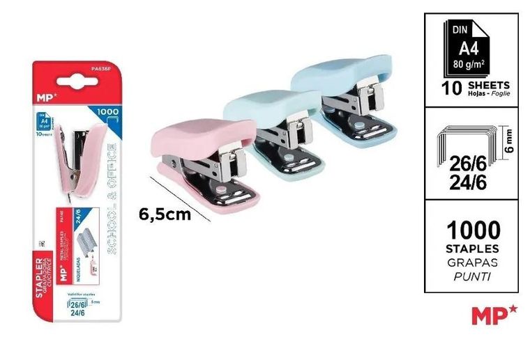 MP Main Paper, zszywacz ze zszywkami, mini, 24/6, 1 szt.
