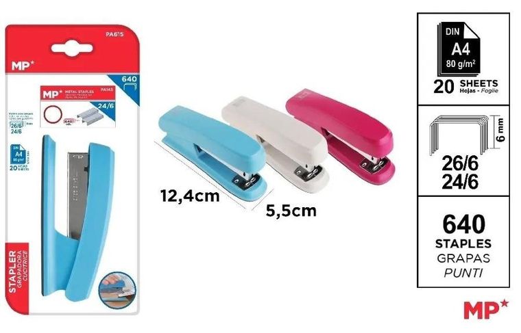 MP Main Paper, zszywacz ze zszywkami, średni, 24/6, 1 szt.