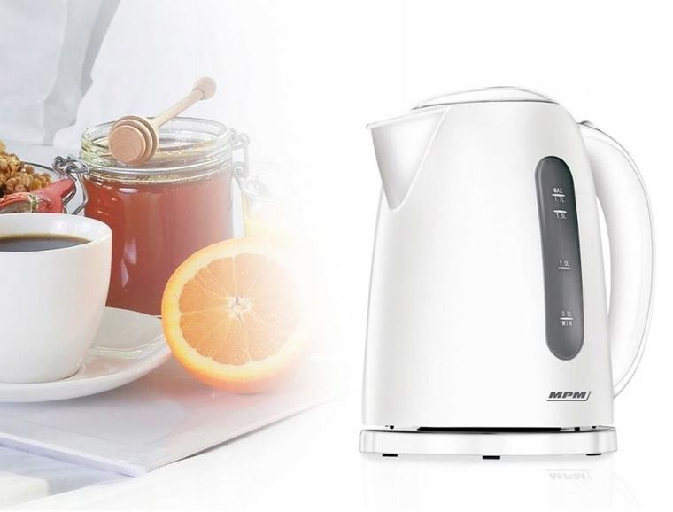 MPM, czajnik bezprzewodowy, biały, 1,7 l, MCZ-105