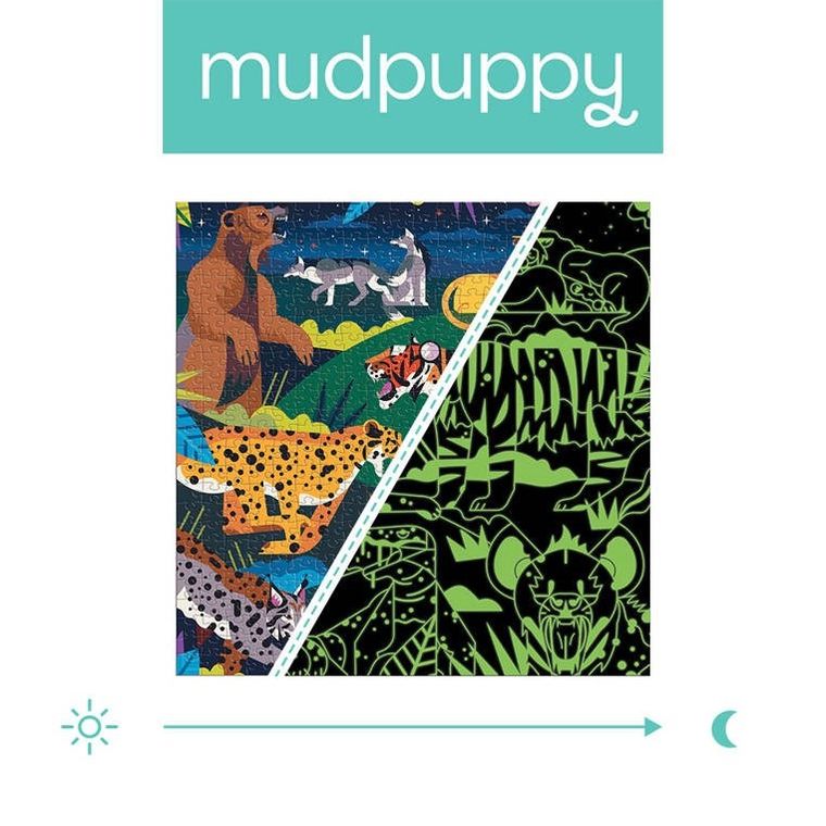 Mudpuppy, Drapieżniki, puzzle świecące w ciemności, 500 elementów