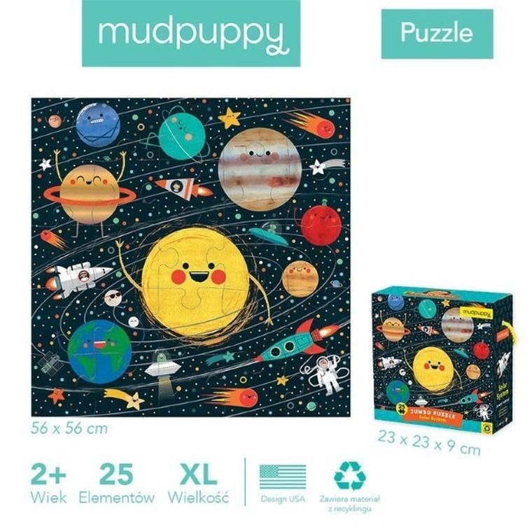 Mudpuppy, Jumbo, Układ słoneczny, puzzle podłogowe, 25 elementów