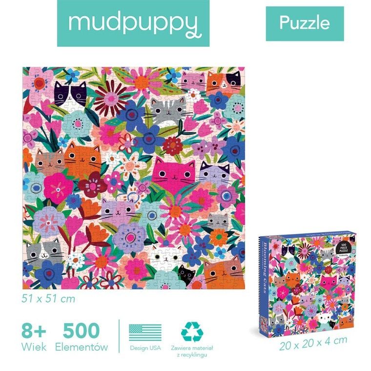 Mudpuppy, Kwitnące kotki, puzzle, 500 elementów