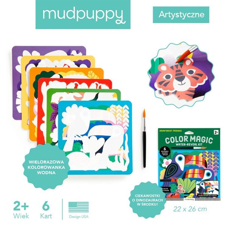 Mudpuppy, Magia kolorów, Las deszczowy, kolorowanka wodna