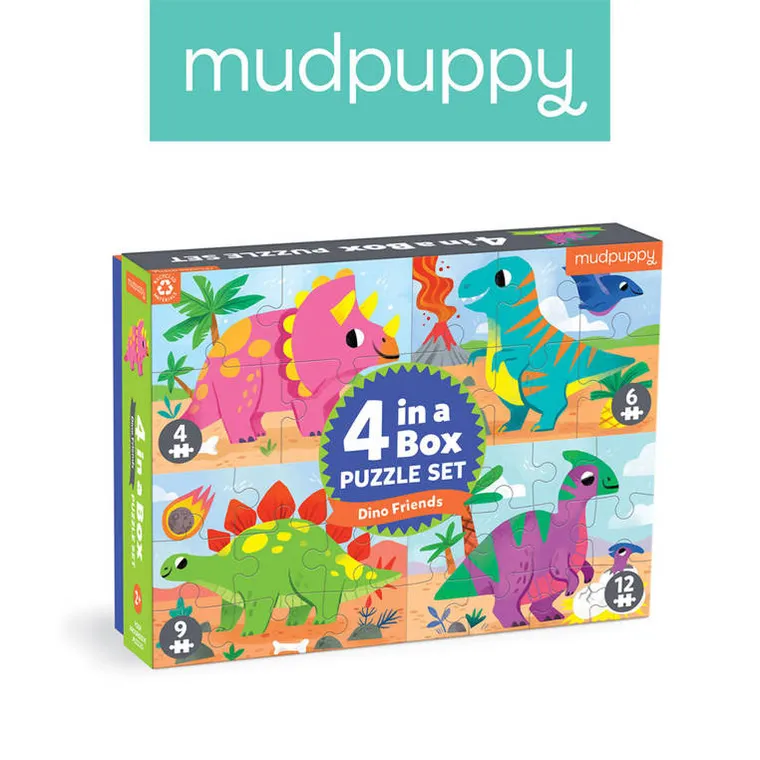 Mudpuppy, Mój przyjaciel dinozaur, puzzle progresywne, 4, 6, 9 i 12 elementów