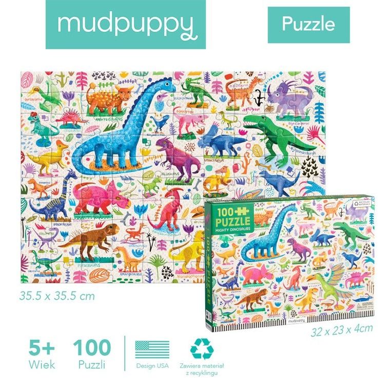 Mudpuppy, Potężne dinozaury, puzzle, 100 elementów