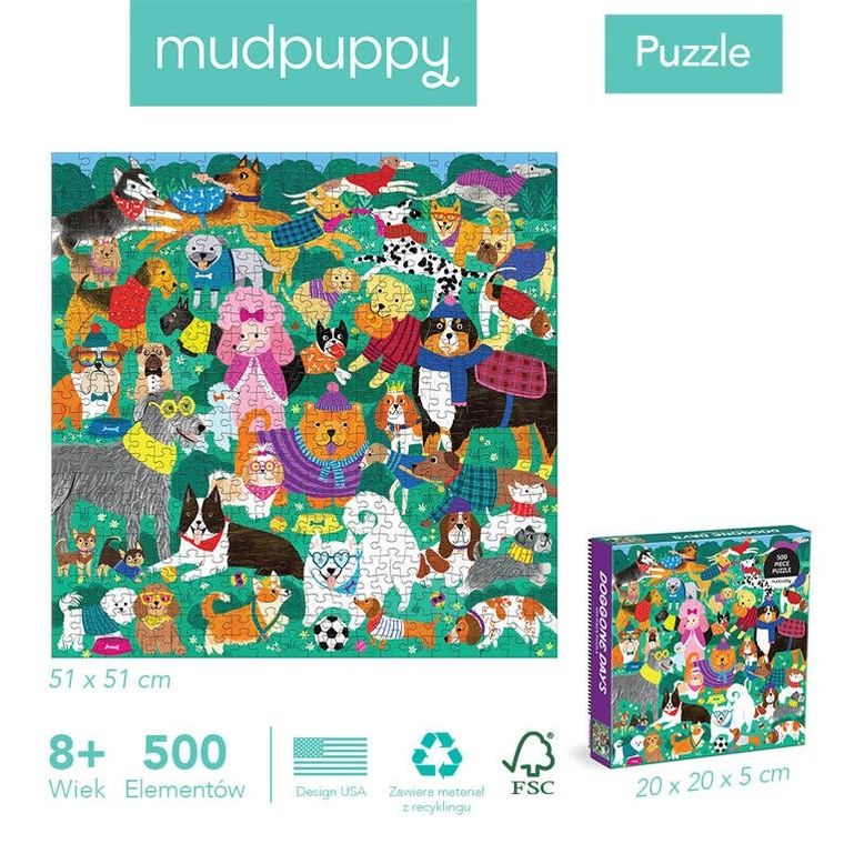 Mudpuppy, Psi dzień, puzzle, 500 elementów