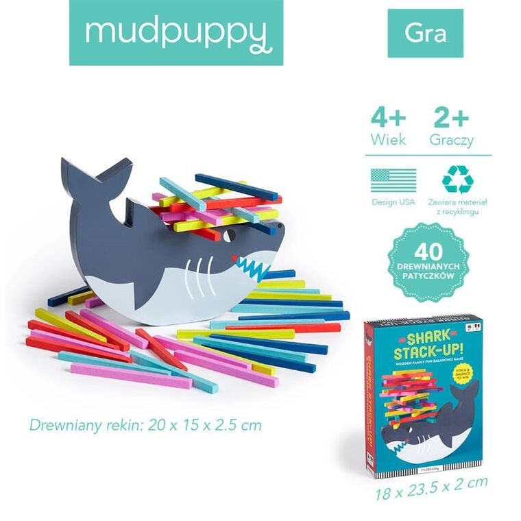 Mudpuppy, Rekin, drewniana gra balansowa