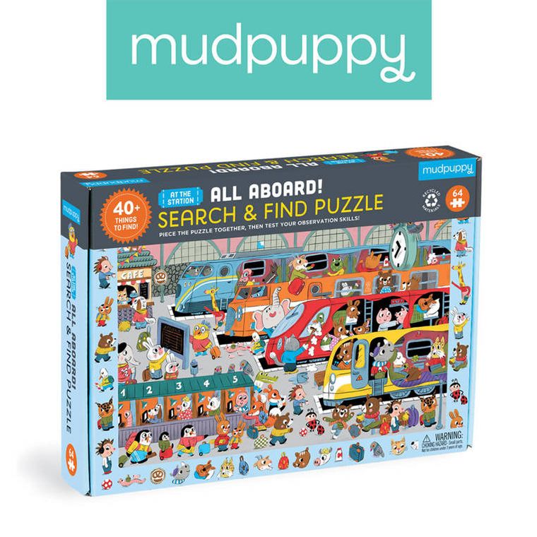 Mudpuppy, Stacja kolejowa, puzzle obserwacyjne, 64 elementy