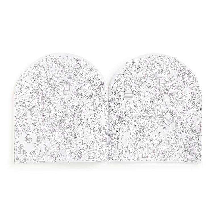 Mudpuppy, Tęczowy świat, zestaw kreatywny z malowanką, wielokolorową kredką i naklejkami