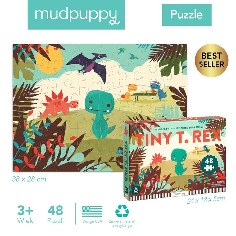 Mudpuppy, Tiny T.rex, puzzle, 48 elementów