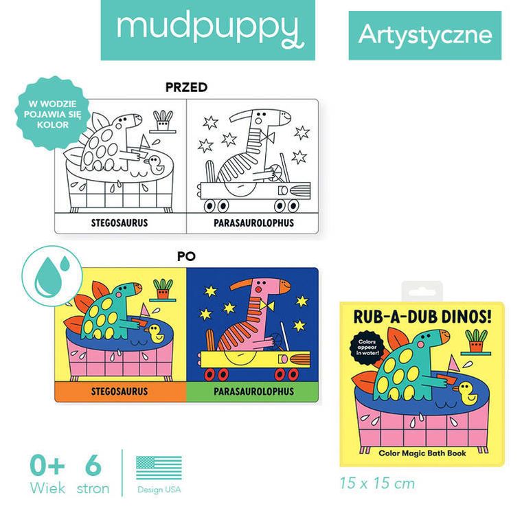 Mudpuppy, Wesołe dinozaury, magiczna książeczka do kąpieli