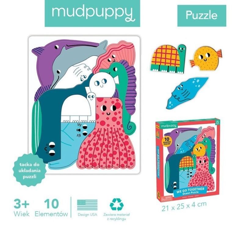 Mudpuppy, Wszyscy razem, puzzle układanka, Ocean, 10 elementów