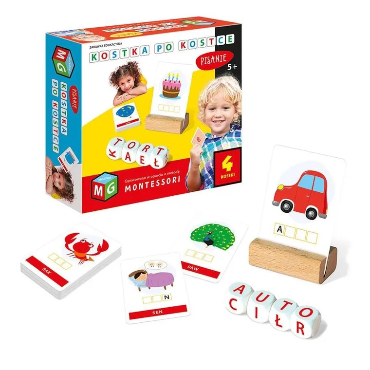Multigra, Kostka po kostce, Pisanie, 4 kostki, gra edukacyjna