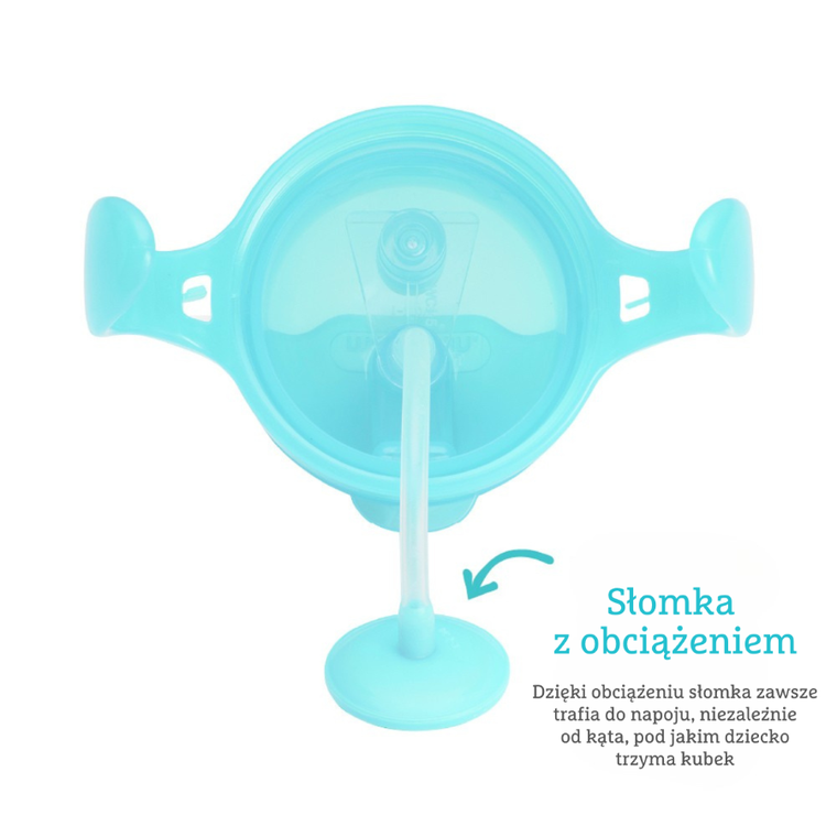 Munchkin, kubek niekapek ze słomką, niebieski, 207 ml