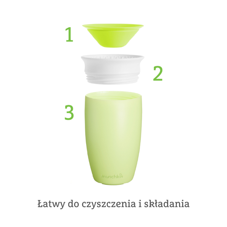Munchkin, Miracle 360°, kubek, zielony, 296 ml