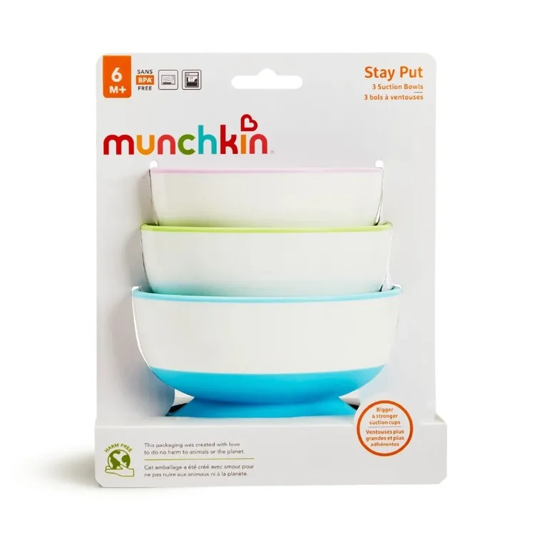 Munchkin, zestaw miseczek z przyssawką, 3 szt.