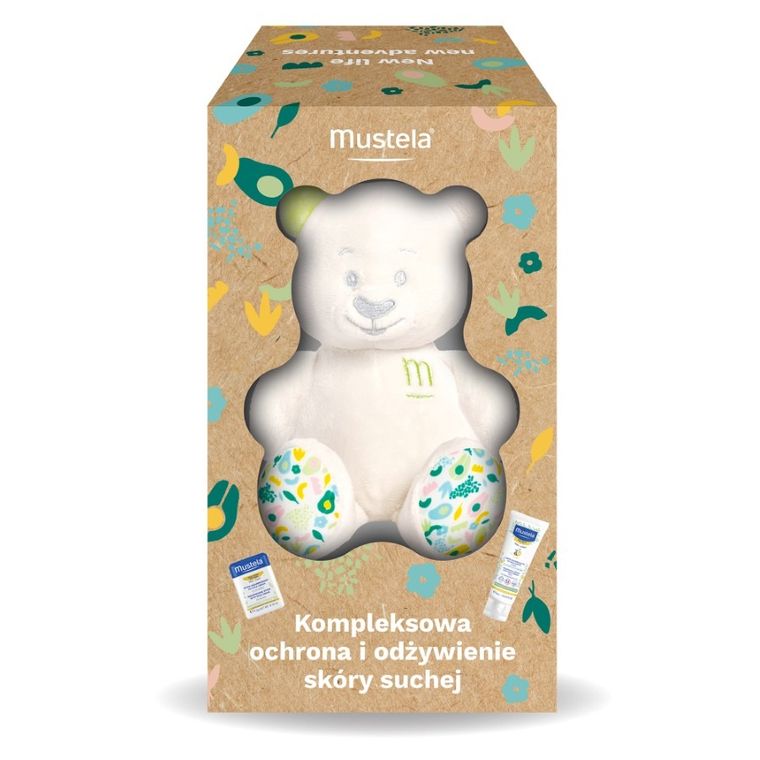 Mustela, Kompleksowa ochrona i odżywienie suchej skóry, zestaw: odżywczy krem z Cold Cream, 40 ml + sztyft ochronny z Cold Cream, 9.2 g + Miś