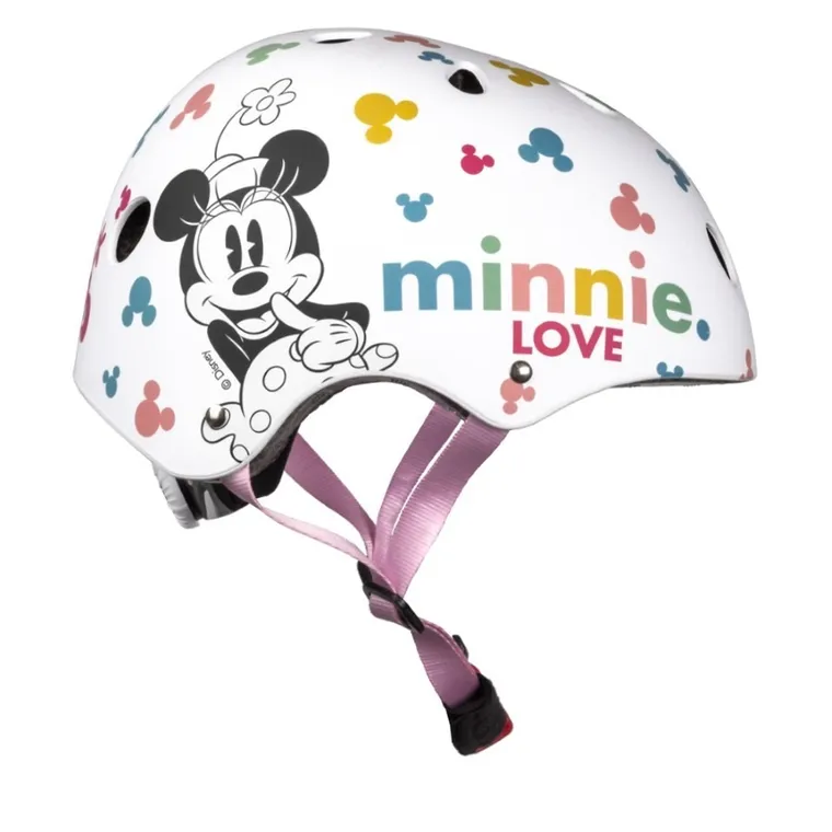Myszka Minnie, kask ochronny, biały, rozmiar 54-58 cm