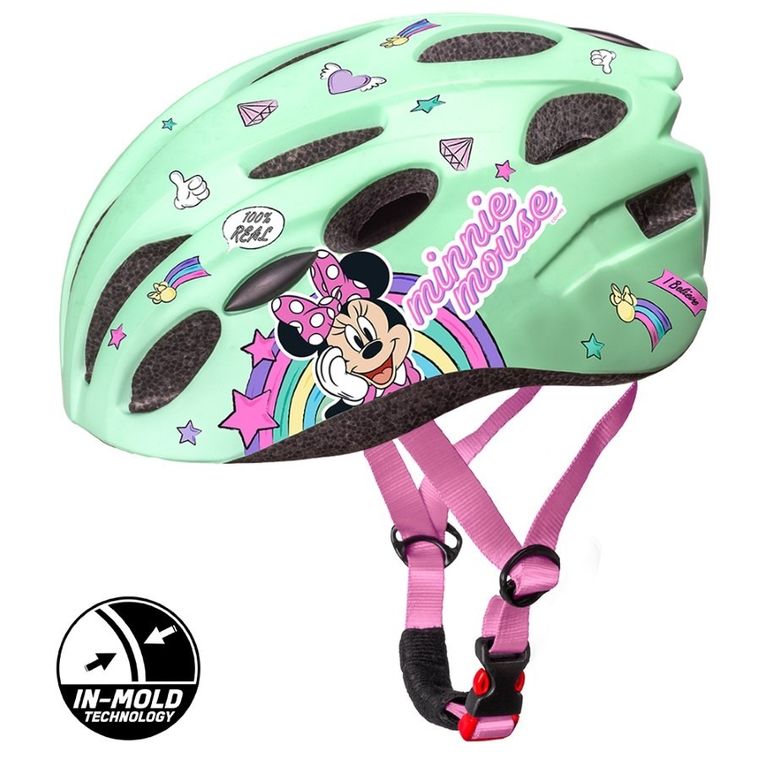 Myszka Minnie, kask ochronny, in-mold, mint, rozmiar 52-56 cm