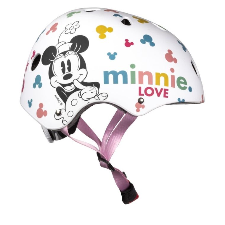Myszka Minnie, kask sportowy, biały, 54-58 cm