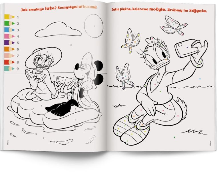 Myszka Minnie. Kolorowanka według kodu