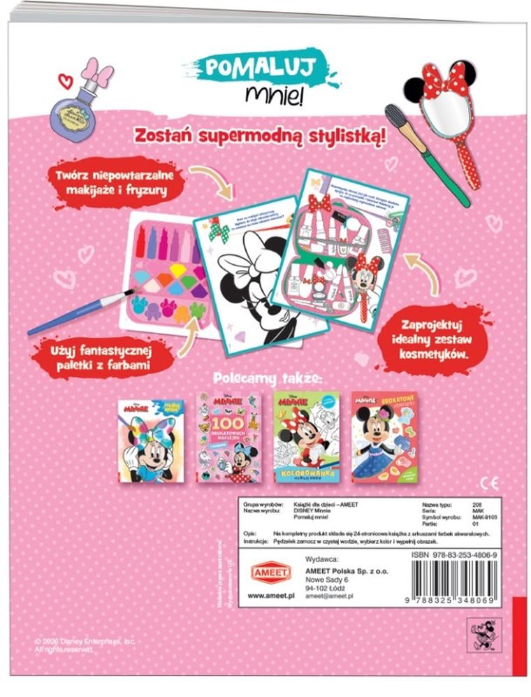 Myszka Minnie. Pomaluj mnie!