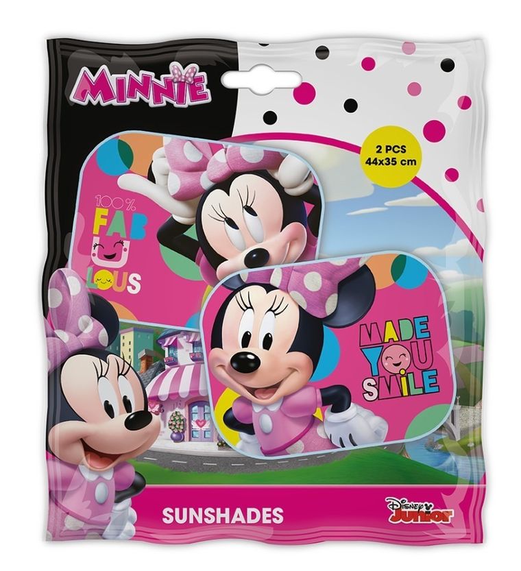 Myszka Minnie, zasłonka przeciwsłoneczna na szybę, 44-35 cm, 2 szt.