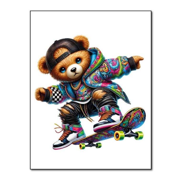 Naprasowanki, naplamki, Miś na deskorolce